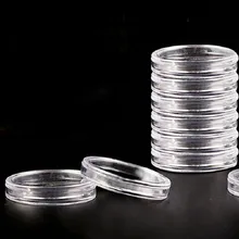 

10 Pcs/set Plastic Round Coin Storage Boxes 23mm Clear Photo Holder Cases High Quality