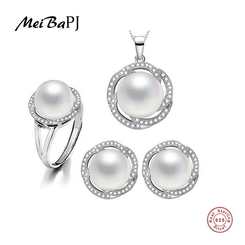 MeiBaPJ Large Pearl Beads Flower Fine Jewery Genuine Freshwater Pearl