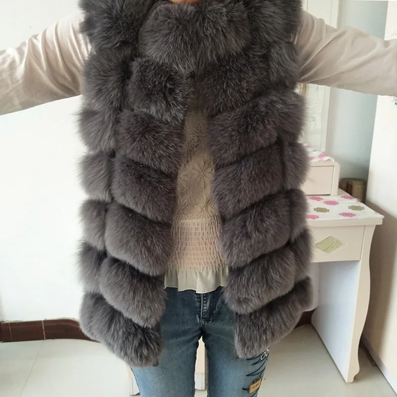 packable down jacket Natural Real Fox Fur Vest Jacket Waistcoat Short sleeveless Vestwoman winter warm Natural Fur Vest Real Fur Jacket Fox Fur Coats puffer coat with hood Coats & Jackets