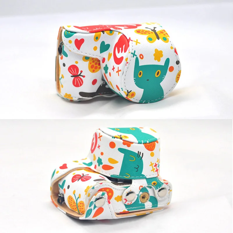 

Roadfisher Cartoon Kitty Cat PU Leather Waterproof Camera Bag Insert Case Sheath For Sony A6000 A5000 A5100 NEX-3N 16-50 100D