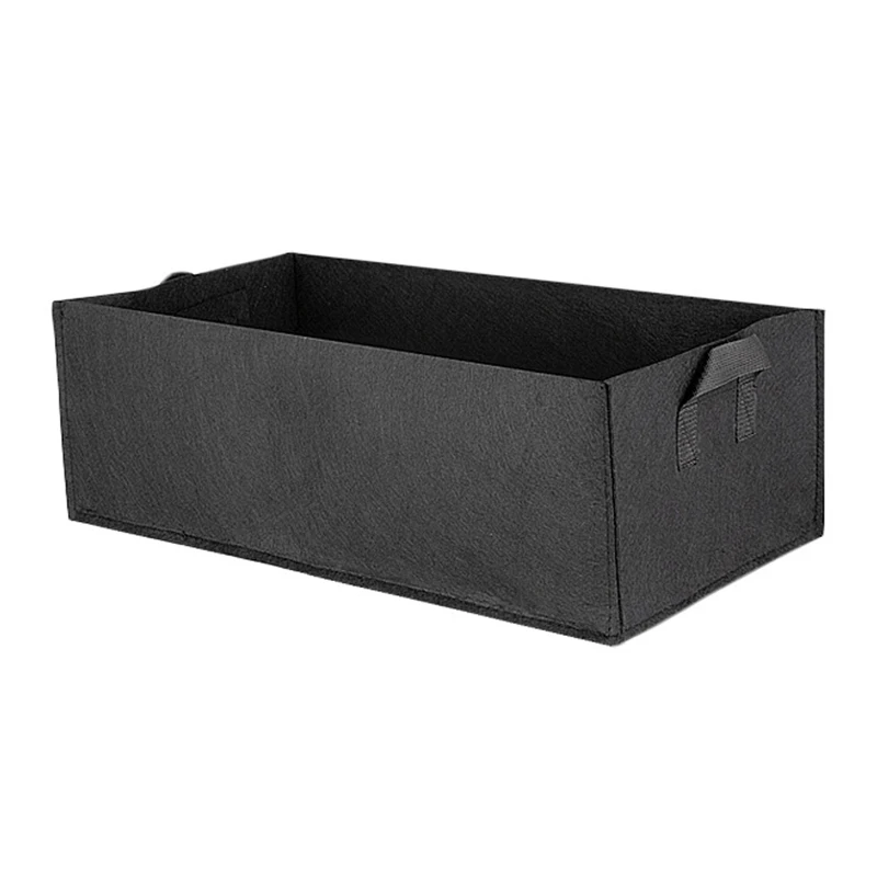 Square Garden Growing Bags Planter Bag Plant Tub Container with Handles fabric grow pot - Цвет: Черный