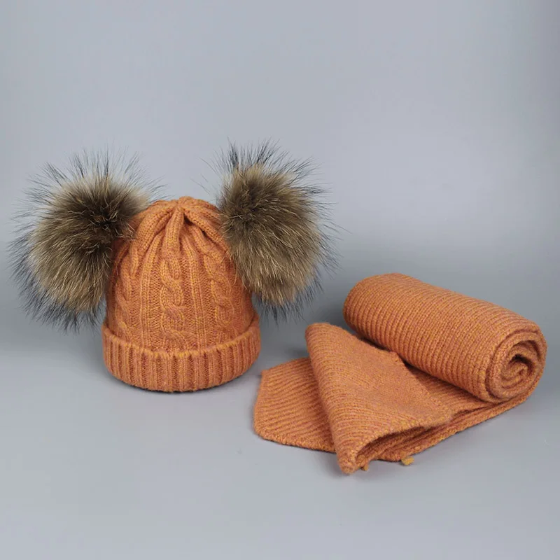 Модный вязаный шарф и шапка комплект зимние теплые шерстяные шапки шарфы вязаный крючком шапка шапочка женские шарфы Skullies - Цвет: W