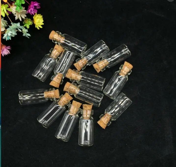 

300pcs 11x22mm Empty hot Fashion Small Glass jar Cute Mini Wishing Cork Stopper Glass Bottles Vial Jars container wooden storage