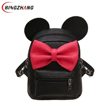 

2020 New Backpack Pu Leather Female Mini Bag Women's Backpack Sweet Bow Teen Girls Backpacks School Bag Mochila Feminina L4-3282