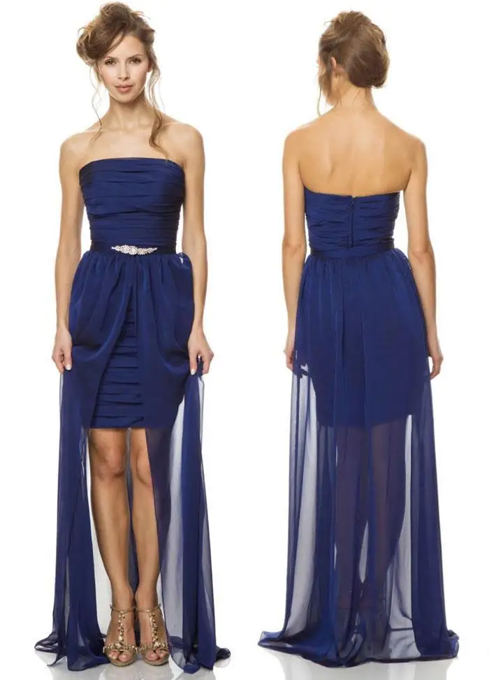 2017 Royal Blue Bridesmaid Dresses Strapless Maid Of Honor 2017 Royal Blue Bridesmaid Dresses Strapless Maid Of Honor Front Split Dress Ball Gowns Long Party On Aliexpress Alibaba