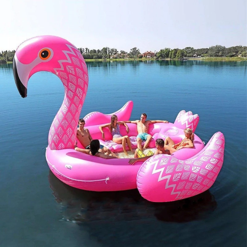 Giant Inflatable Flamingo Swimming Pool Lounger Float Raft Bed Beach Water Toy