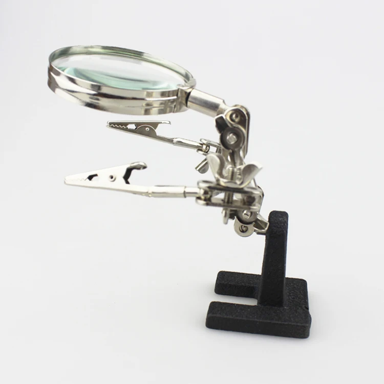 

Helping Hand Clip LED Magnifying Soldering Iron Stand Len Magnifier