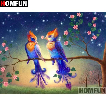 

HOMFUN Full Square/Round Drill 5D DIY Diamond Painting "Bird couple" 3D Diamond Embroidery Cross Stitch Home Decor A19112