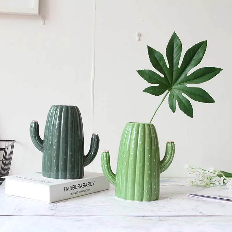 

Nordic style cactus vase ceramic crafts flower pot living room flowers decoration vase home decoration accessories modern gift