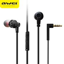 AWEI ES-10TY Stereo In-Ear Earphone Wired Headset Metal Earphones Super Bass HIFI Earbuds Earpieces With Mic For Samsung Oneplus