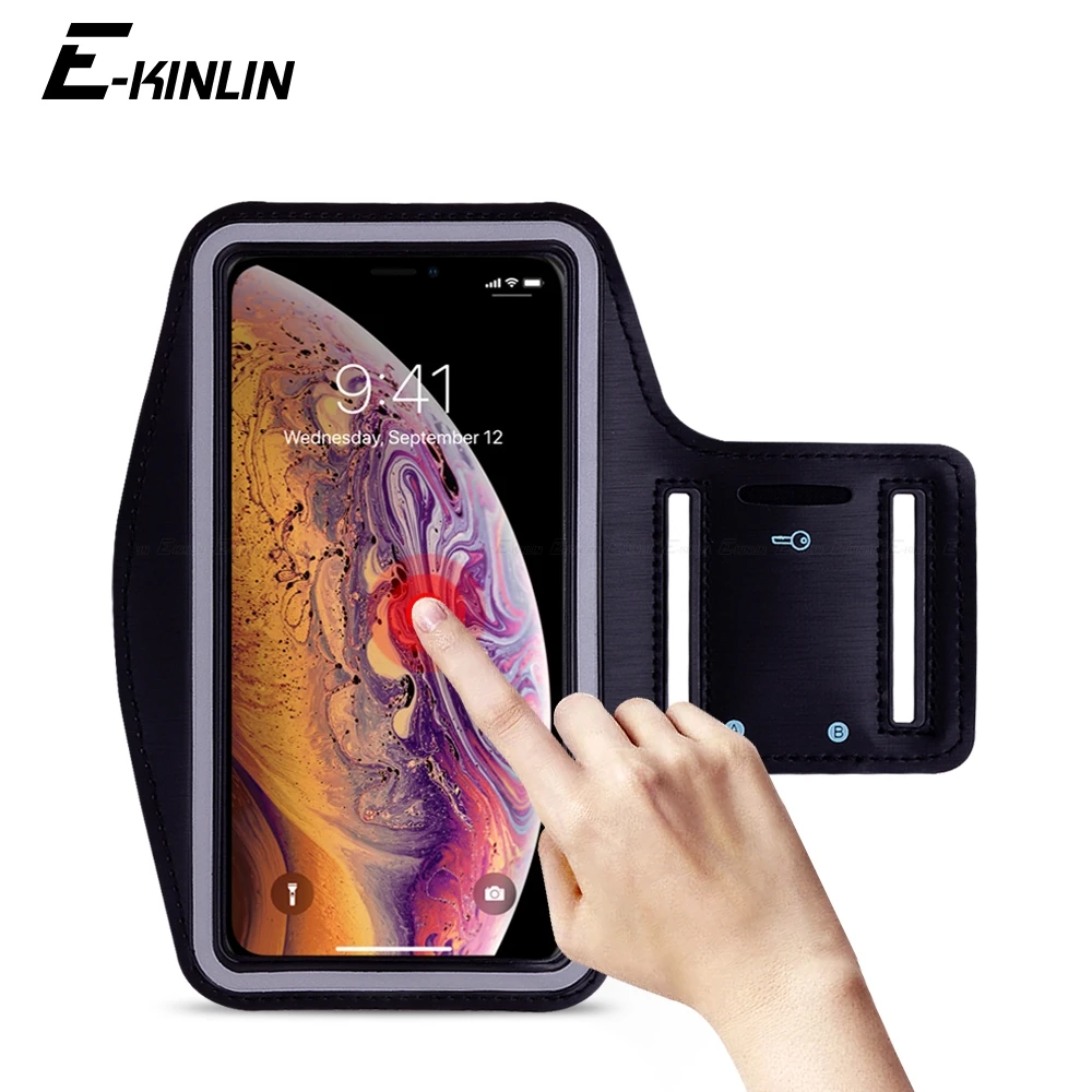 

Sports Running Arm Band Phone Case Holder Pouch For iPhone 11 Pro X XS Max XR 8 7 6 6S Plus SE 5 5C 5S 4S Workout Gym Cover Bag