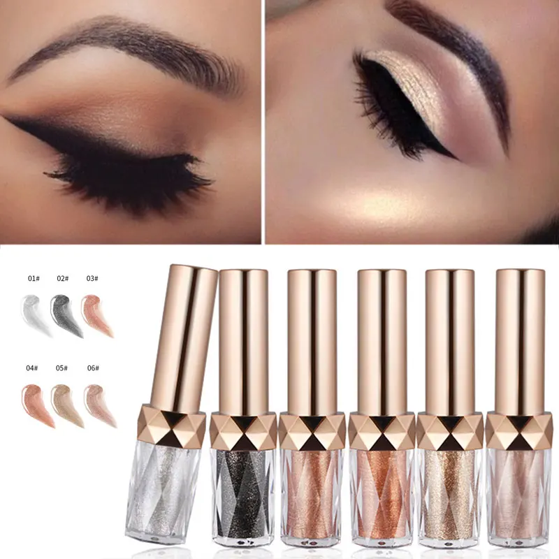 

6 Colors Glitter Liquid Eyeshadow Makeup Eye Shadow Shimmer Metal Edition Pearl Light Shiny Cosmetics Tool Makeup Set
