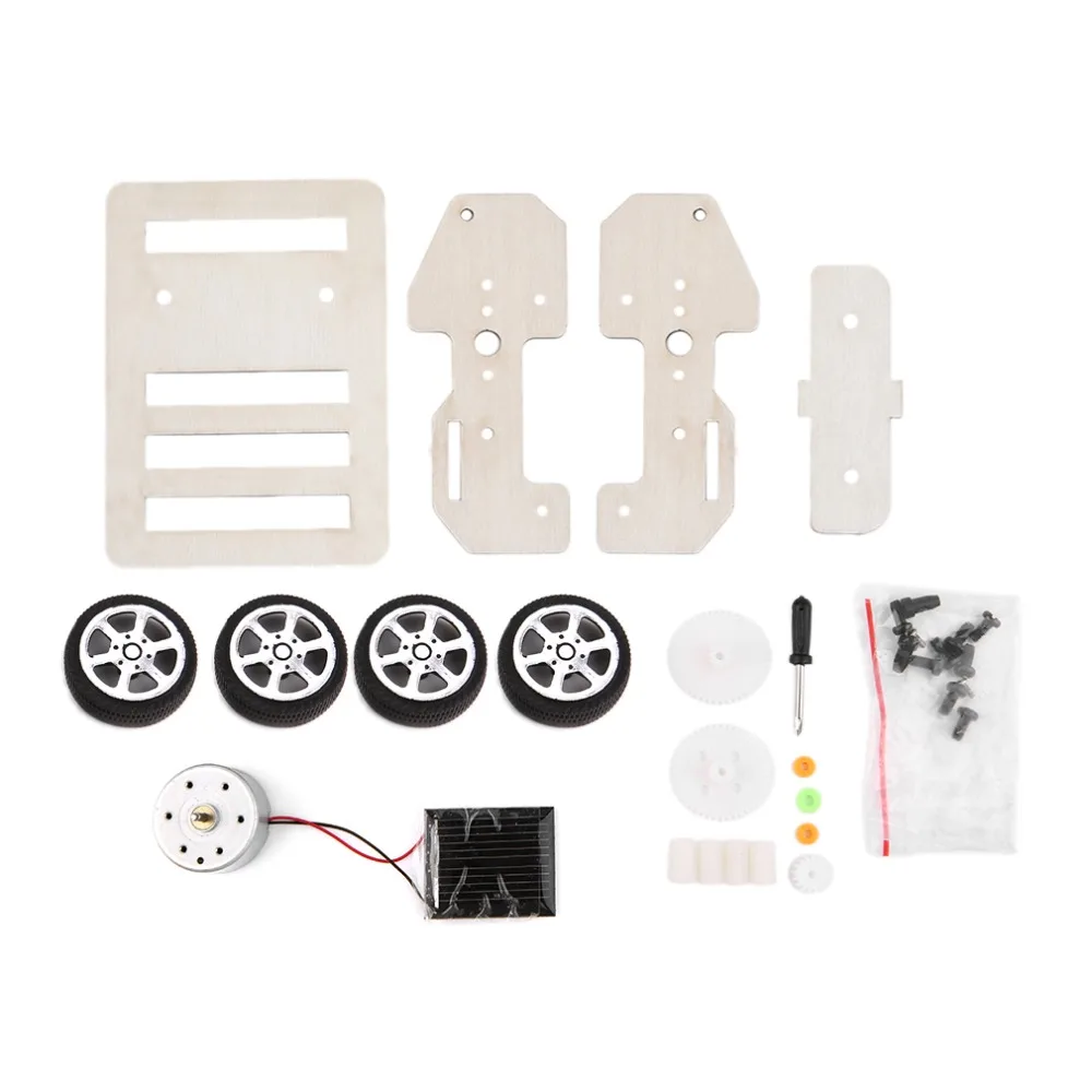 Nuovo assemblea diy mini modello di auto di legno kit accionado solar por bambini giocattolo educativo del regalo 100 * 70*50mm piu