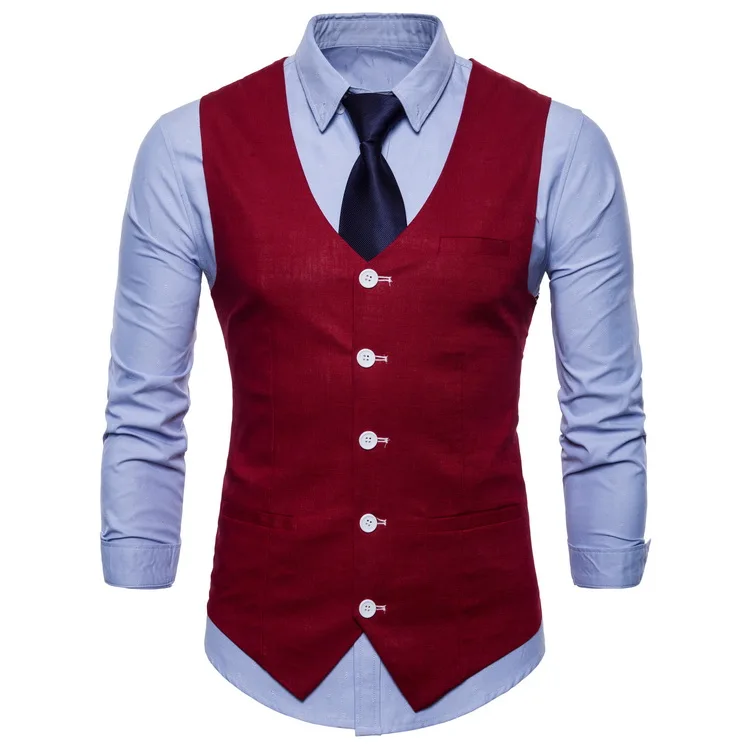 British Style Men Orange Vest Candy Colors Casual Slim V-neck Sleeveless Blazer Cute Waistcoat Plus Size 3xl 4xl Men Suit Vest