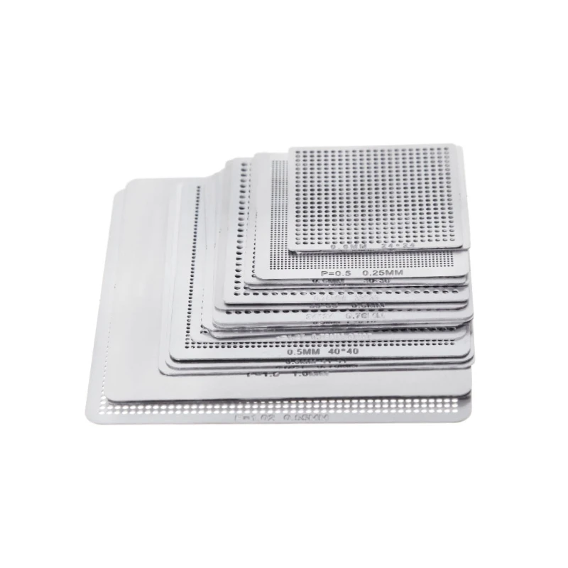 

18 Pcs Universal Telephone Stencil Solder Paste BGA Reballing Stencil Template