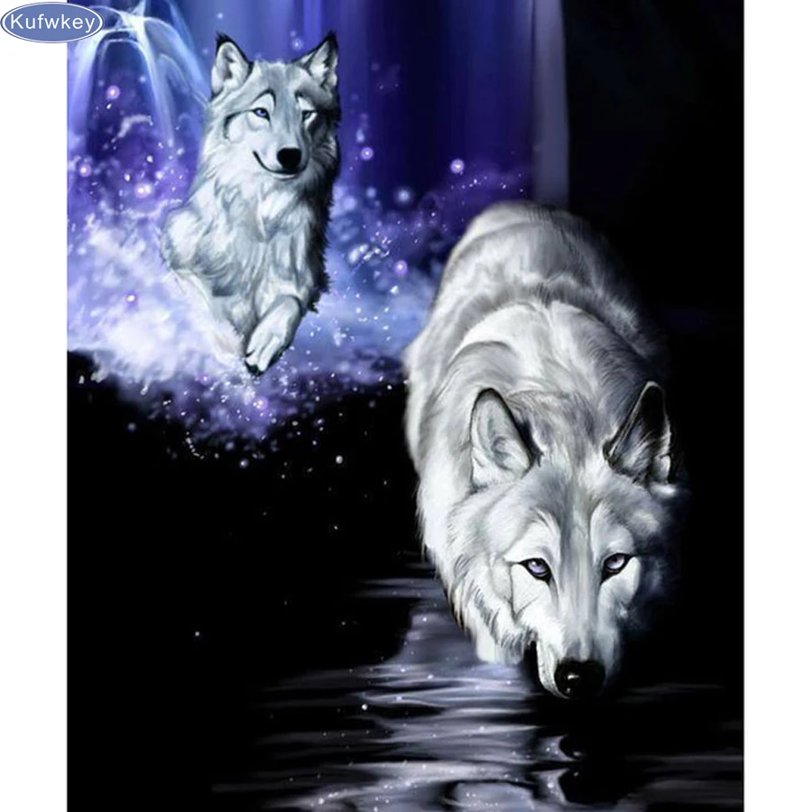 

Animals Embroidery Diamond Painting Wolf Puzzle, Picture Of Rhinestones Mosaic Handicraft Cross-Stitch Square Diamonds Crafts