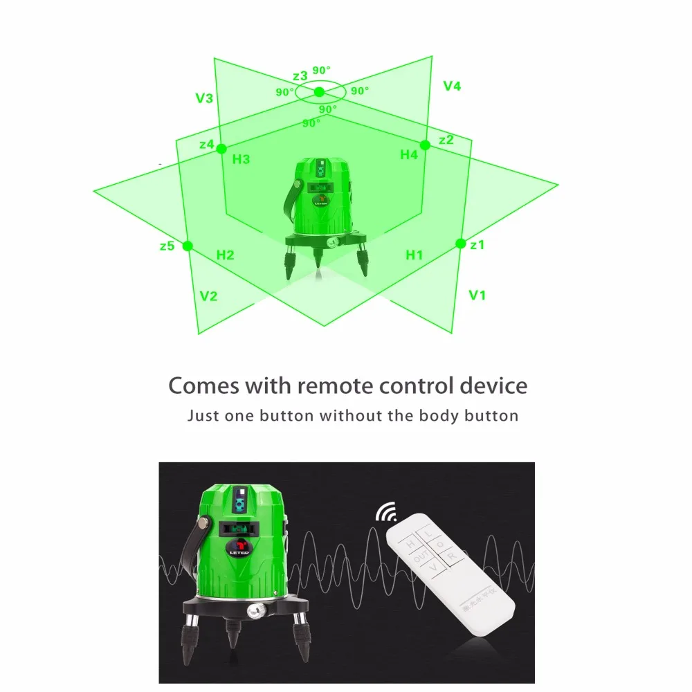 LETER lines Cross line Green laser level font b electronic b font system With remote control