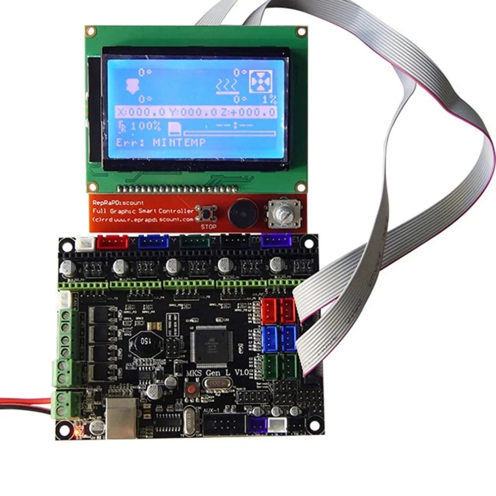 

3D Printer Kit MKS Gen V1.0 L Board Control Board 12864 LCD Display Screen Module With USB Cable for 3D Printer