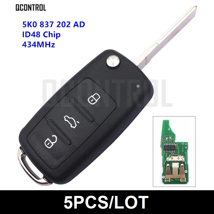 

QCONTROL 5K0 837 202 AD Remote Key for VW/VOLKSWAGEN 5K0837202AD Beetle/Caddy/Eos/Golf/Jetta/Polo/Scirocco/Tiguan/Touran/UP