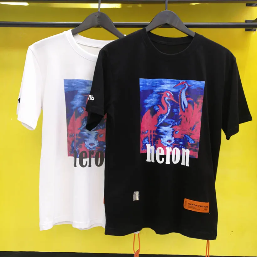 

Heron Preston T-Shirt Crane 100% Cotton Men Women Tshirts Russia Heron Preston T Shirt Hip Hop Free Shipping