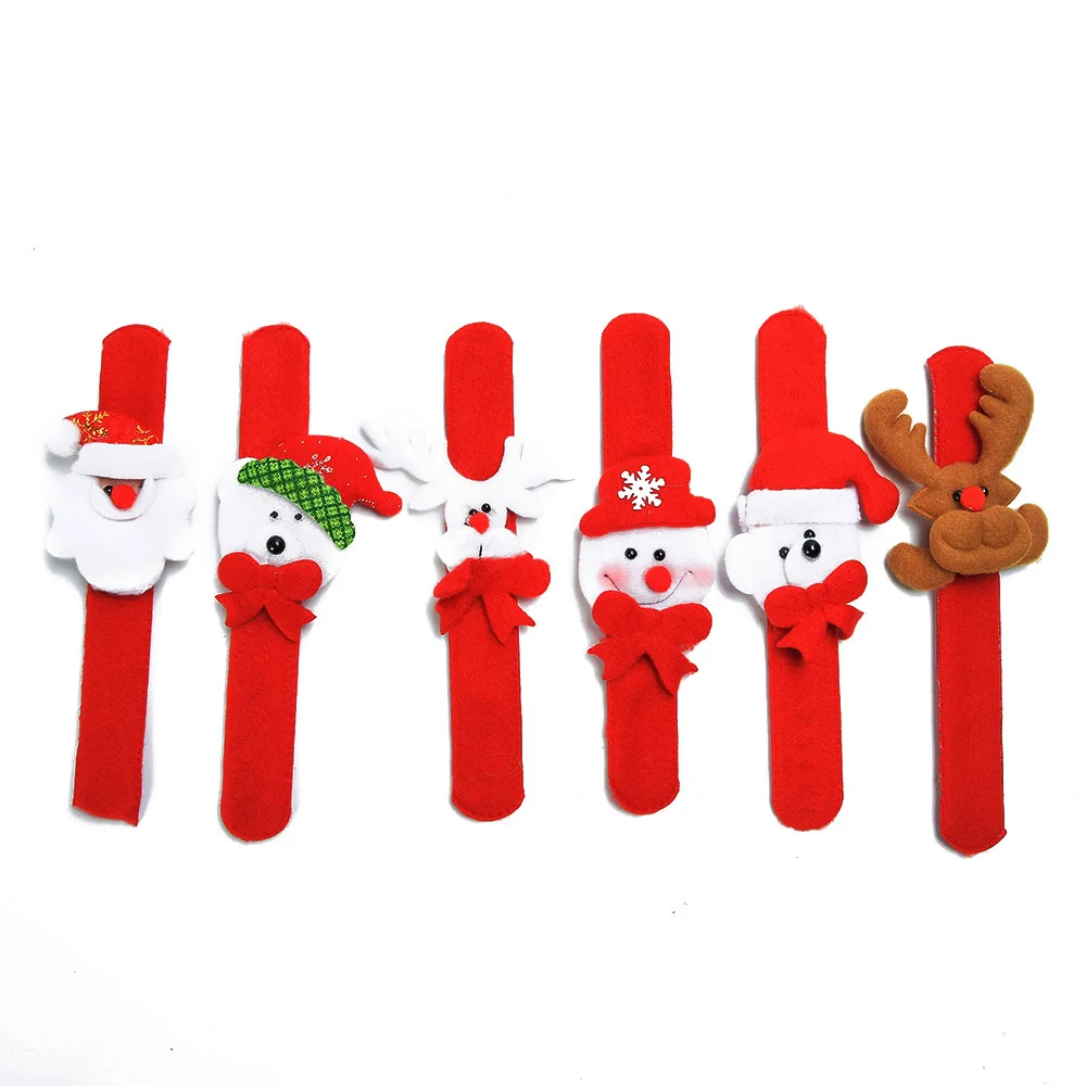 

1Pc Christmas Patting Circle Bracelet Watch Xmas Children Gift Santa Claus Snowman Deer New Year Party Toy Wrist Decoration