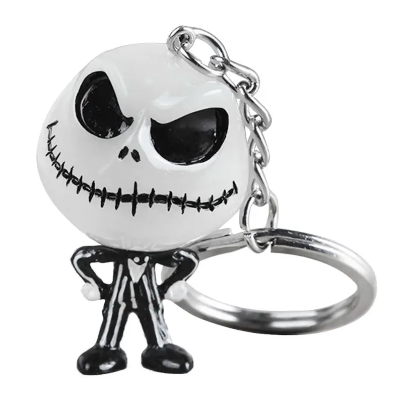 

Creative Halloween Luminous Skull Cartoon Keyring Cool Key Chain Backpack Car Ghost Pendant Decor