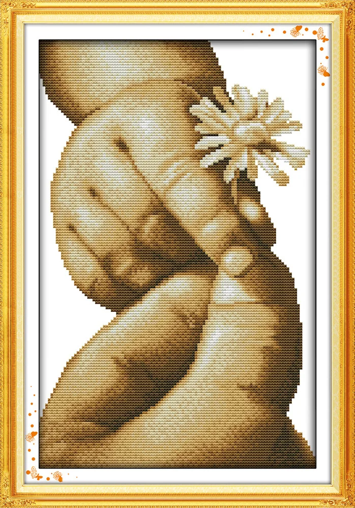 

Heritage Baby hand Printed Canvas DMC Counted Cross Stitch Kits printed Cross-stitch set Embroidery Needlework