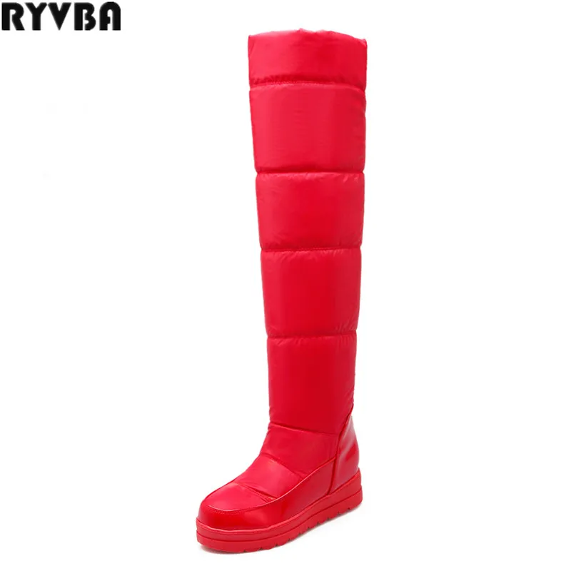 

RYVBA 20190 new woman winter over the knee snow boots fashion platform thigh high boots women shoes ladies women's black red
