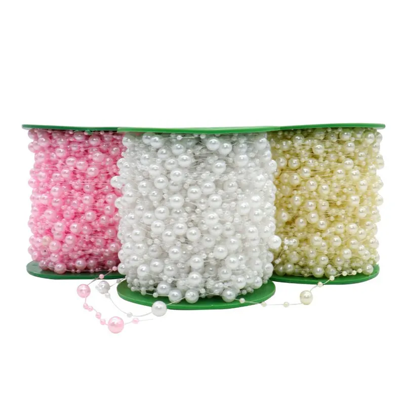 

5Meters Hot Sale Fishing Line Artificial Pearls Beads Chain Garland For Flowers DIY Wedding Party Decorations AA8520