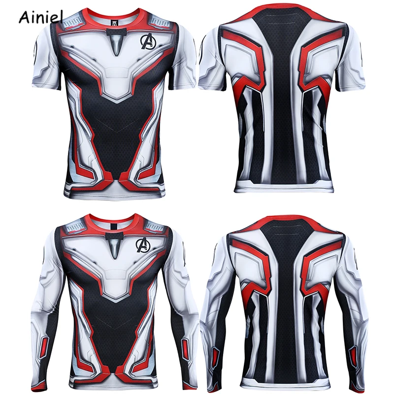 

Avengers 4 Endgame Iron man Tony Stark Quantum Infinity War 3D Printed T shirts Cosplay Costume Short Tops Superhero for Men