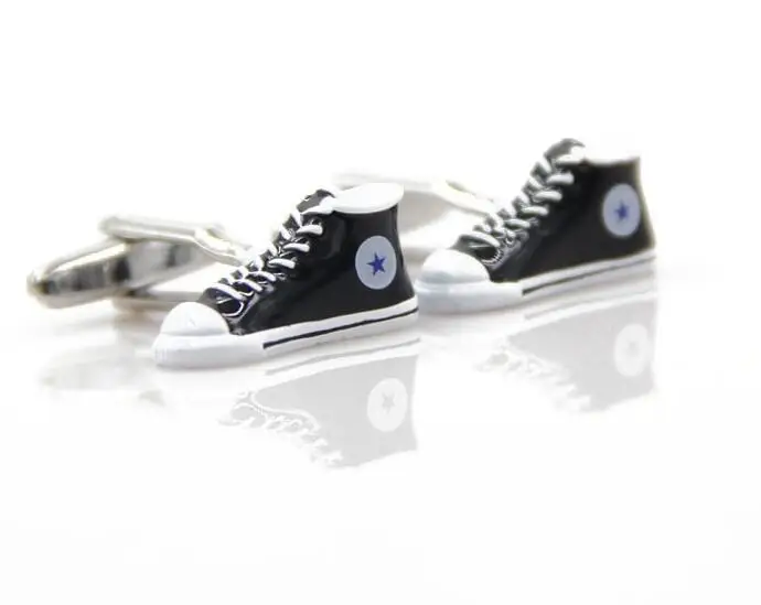 

10pairs/lot Creative 3D Canvas Shoes Cufflinks Sport Casual Shoes Cuff Links Enamel Cuff Button Men's Jewelry Gift Wholesale