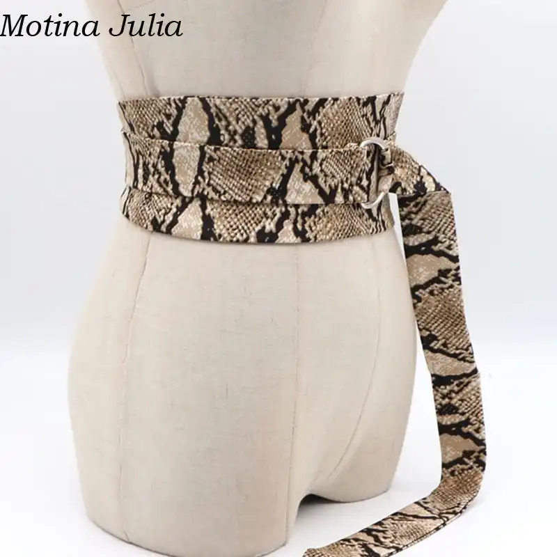 snake print waist belt