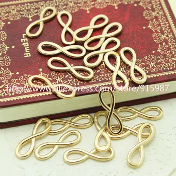 

Sweet Bell 50pcs 8*24mm KC gold Plating Metal Alloy Infinity Symbol Connectors Jewelry Findings Jewelry Parts D0024