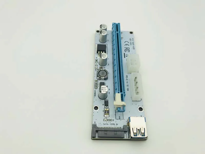 100 шт 008 S USB3.0 кабель Riser PCIe PCI-E PCI Express Riser Card 1x к 16x SATA к 4Pin IDE Molex разъем питания для Bitcoin Miner горно