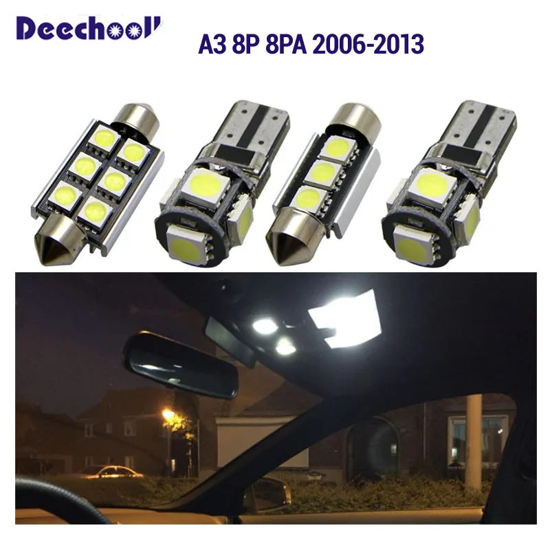 Canbus LED License plate Lamp+White Car Interior Light kit for Audi A3