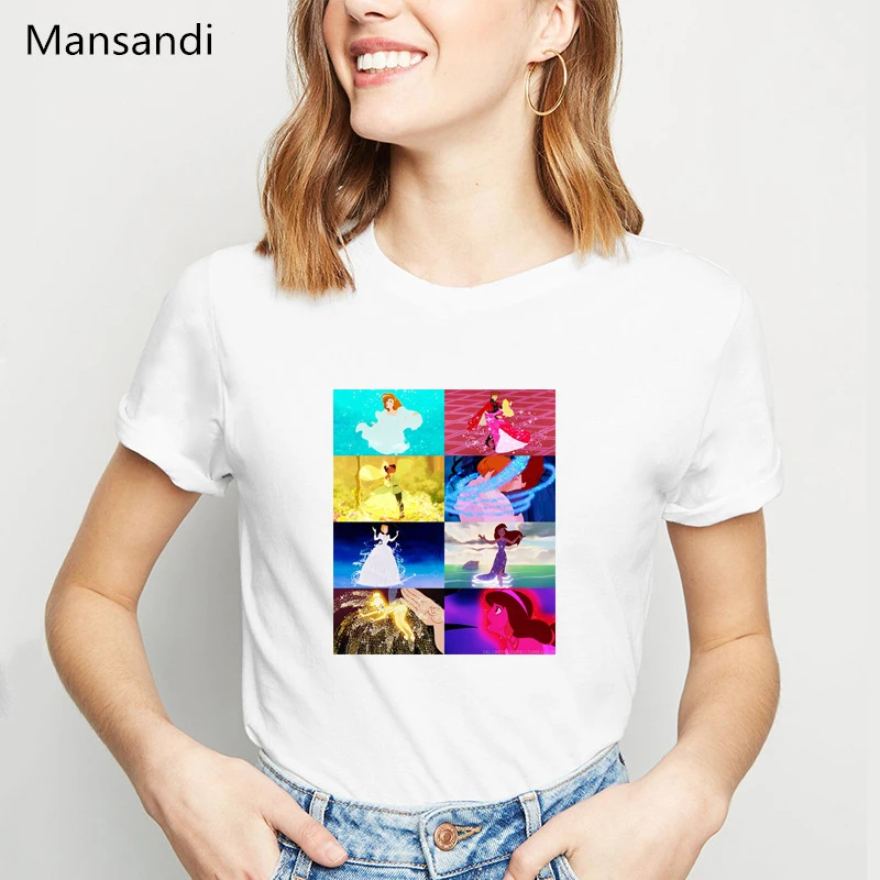 

VOGUE Princess Print t shirt women Korean Tops watercolor Streetwear Graphic Tee Shirt Femme summer top female harajuku t-shirt
