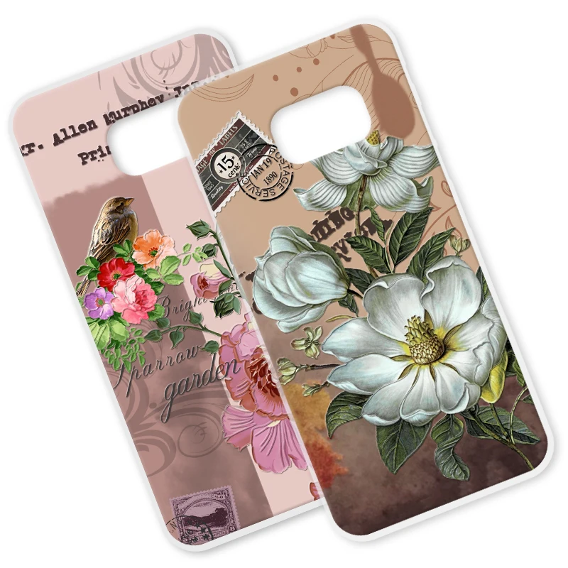 

ShuiCaoRen Soft Silicone Phone Case For Samsung Galaxy S6edge 3D Relief Flower Shockproof Cover For Samsung S6 edge plus Cases