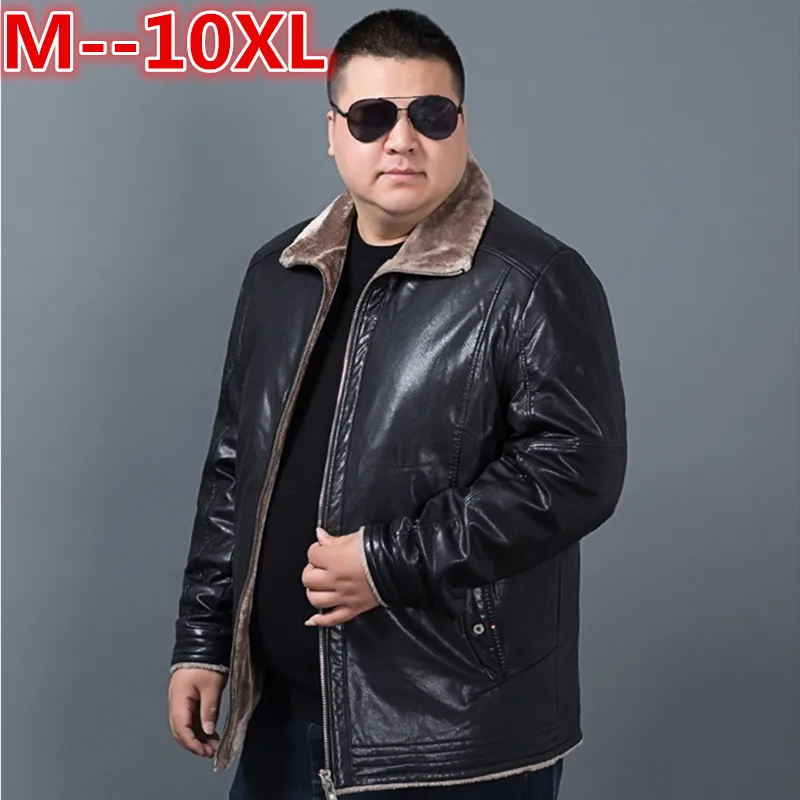 Plus size 10XL 8XL 6XL 5X Winter Mens Genuine Leather Jacket Brand