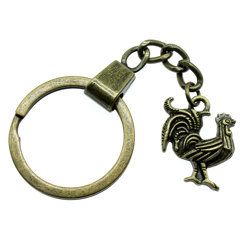 WYSIWYG Rooster KeyChain, Handmade Rooster Key Chain, Vintage 22x18mm