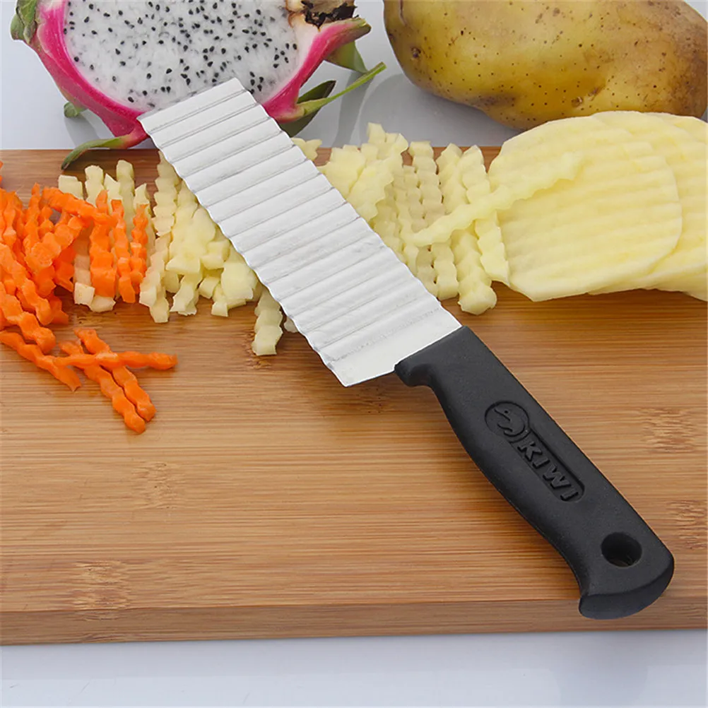 HENGHOME 1PC 24*4cm Wave Potato Cutter Stainless Steel Carrot Cucumber