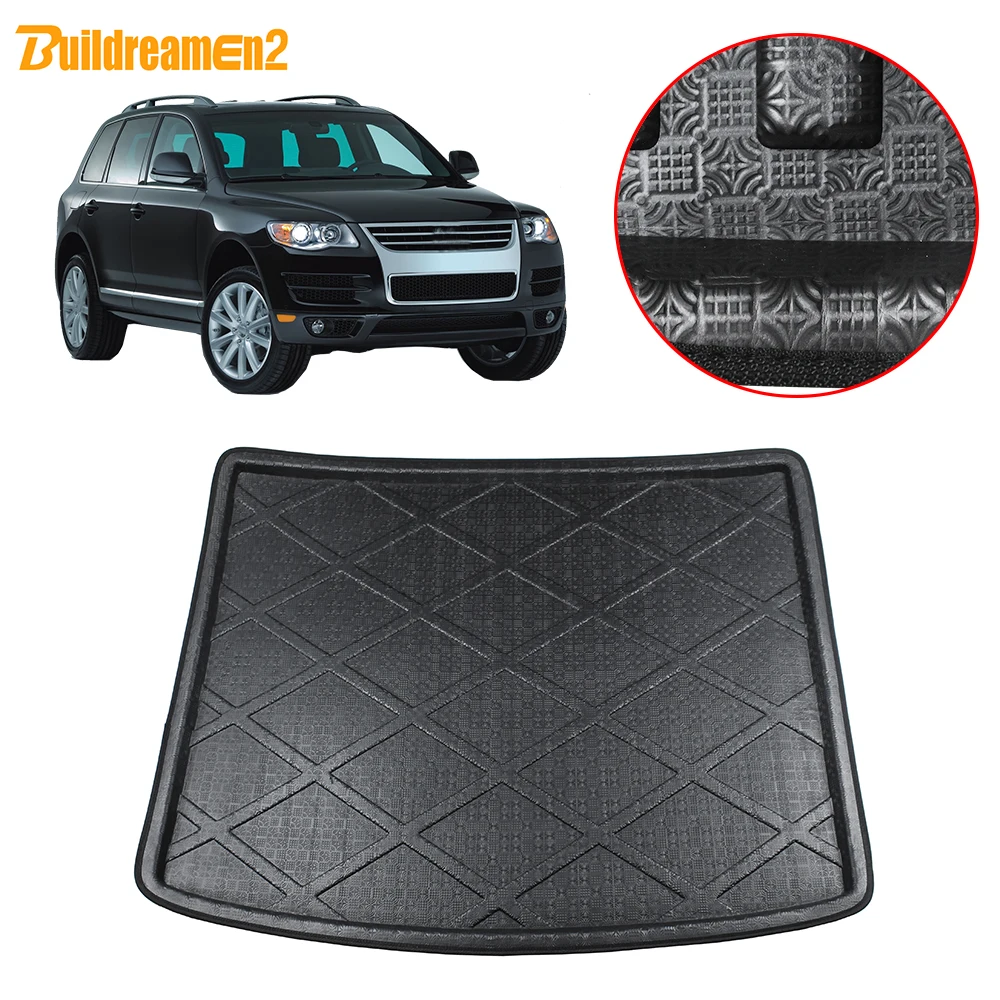 

Buildreamen2 Car Trunk Mat Tail Floor Tray Boot Liner Luggage Carpet Cargo Pad Mud Styling For Volkswagen Touareg 2004-2010