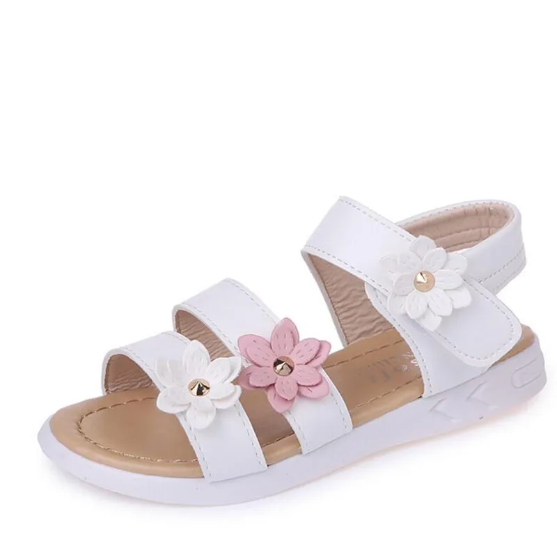 Детская обувь; сандалии для девочек; Новинка года; Летняя детская обувь принцессы; модная обувь; детские сандалии с бусинами; Танцевальная обувь; крутой Размер - Цвет: White