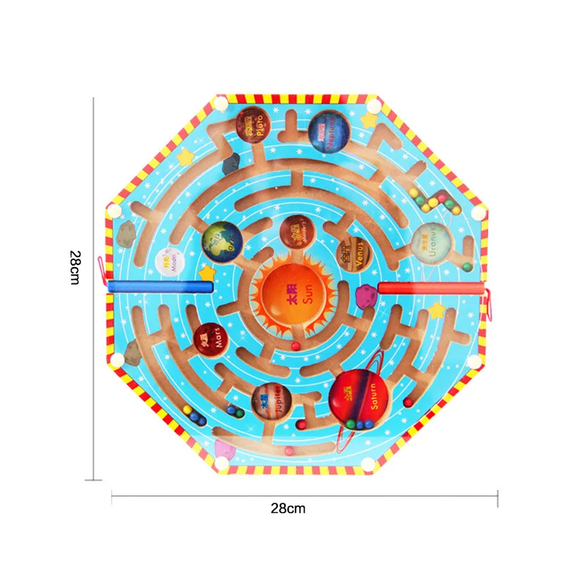 Деревянные детские игрушки Магнитный лабиринт шарики игра мультфильм животных лабиринт магнитные шарики Combo Развивающие игрушки Fun игрушки - Цвет: Серый