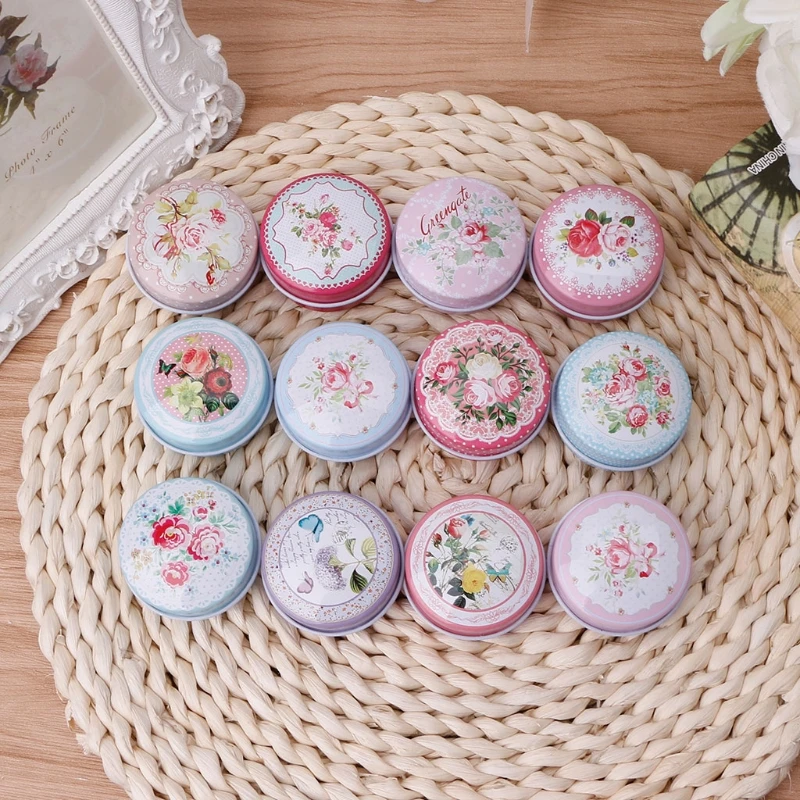 Европейская круглая мини железная коробка конфетная для хранения свадебных