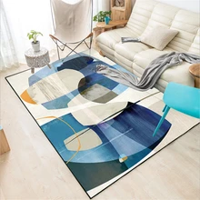Скандинавский стиль искусство абстрактный синий цвет блок ковер ковры для гостиной ковер для детской комнаты площадь ковер модные коврики Механическая стирка
