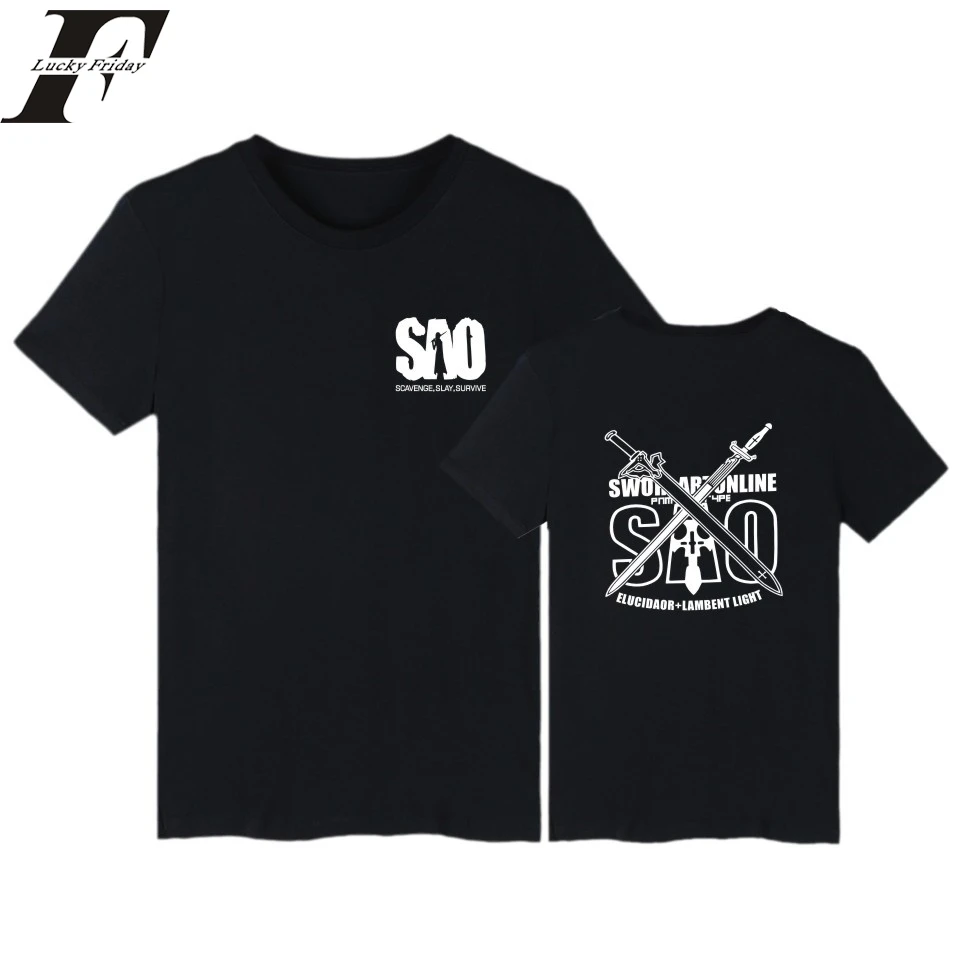 The Fashion Sword Art Online fitness T Shirts MenWomen wow streetwear SAO t shirt top funny brand clothing black