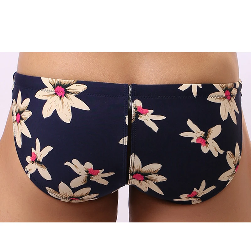 Купальный костюм с низкой талией для мужчин сексуальный купальный принтом