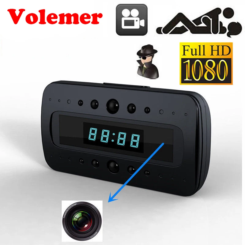 

Volemer Mini Camera V26 HD 1080P Clock Camera IR Night Vision Motion Detection Mini DV+Remote Mini Camcorder Support TF card