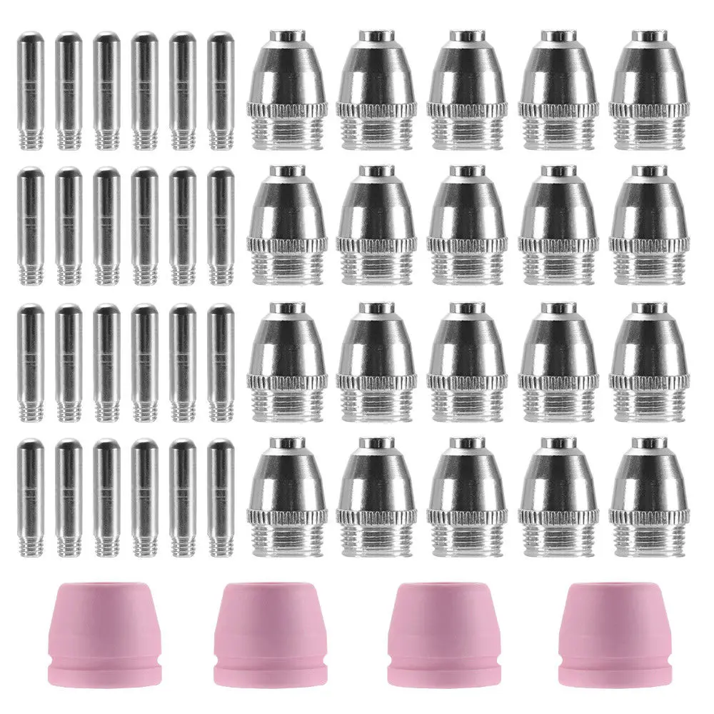 

CNC Plasma Cutter Torch Metalworking Electrode 44pcs Replacement Nozzle Alloy Ceramic Machine Welding Soldering