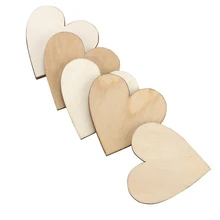 50 шт 40 мм деревянная в форме сердца срезы бревна для поделок Свадебный дом декоративные настенные наклейки(цвет дерева